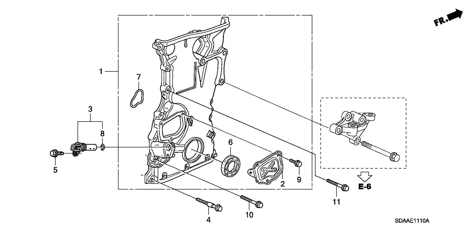 Diagram CHAIN CASE (L4) for your 2007 Honda Accord 2.4L VTEC AT VP 