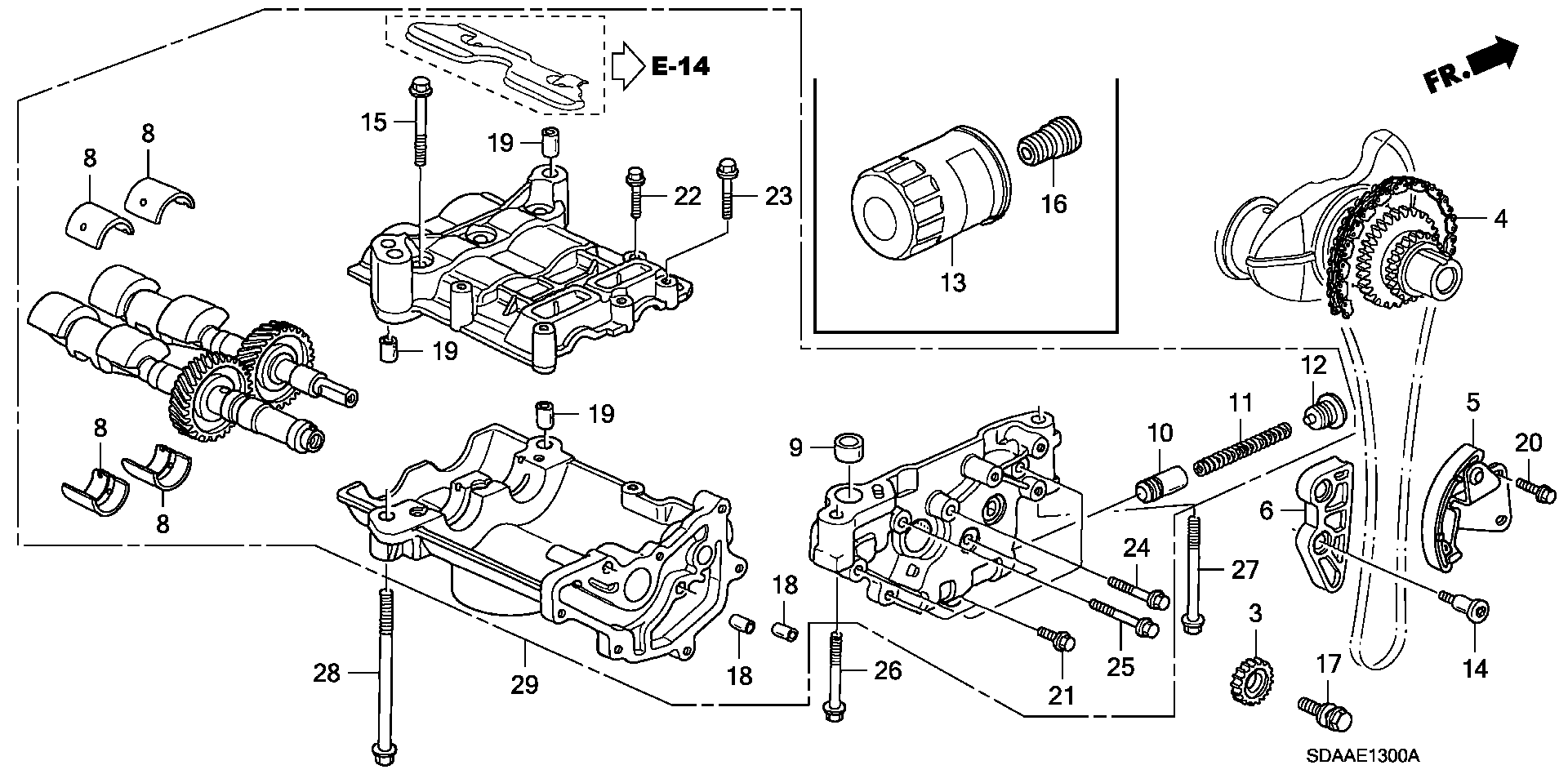 Diagram OIL PUMP (L4) for your 2007 Honda Accord 2.4L VTEC AT VP 