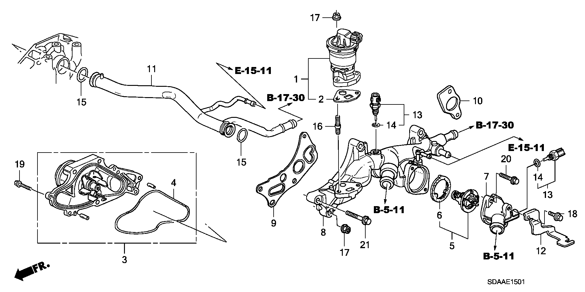 Diagram WATER PUMP (V6) for your 2021 Honda Accord   