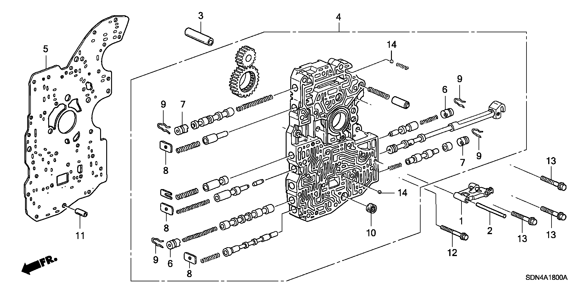 Full size assembly image of MAIN VALVE BODY (V6) (1/1)