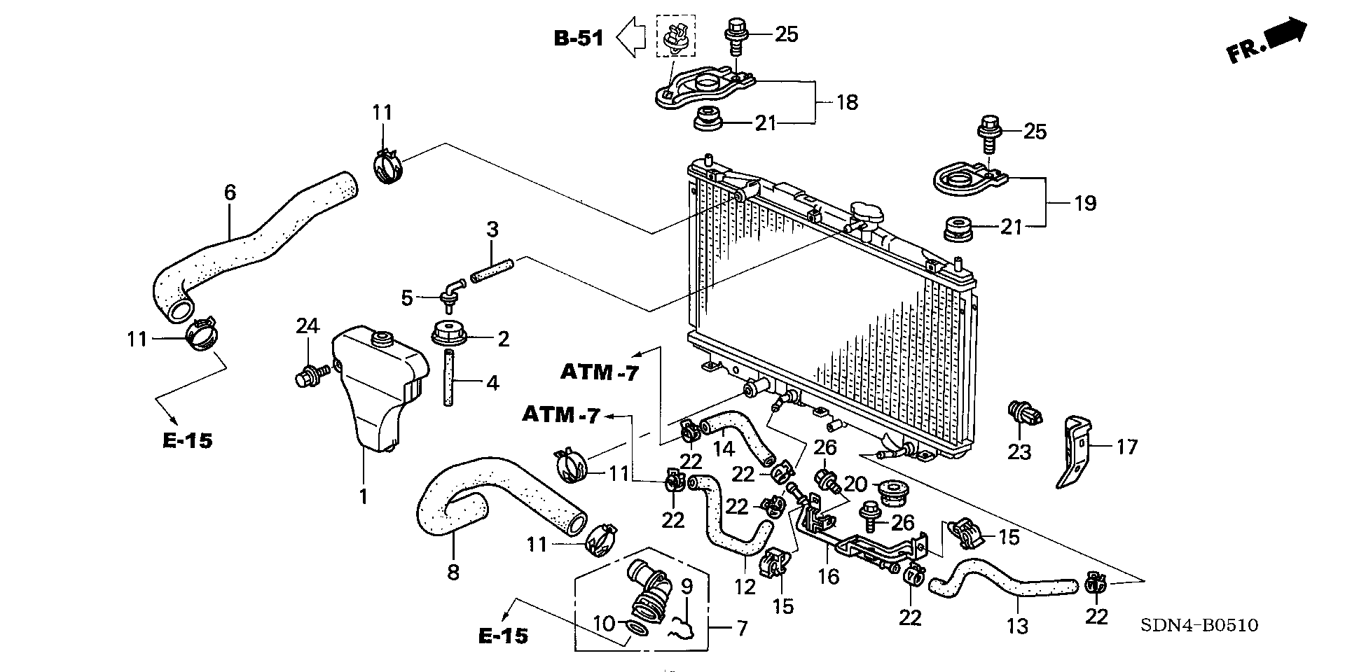 Diagram RADIATOR HOSE (L4) for your 2013 Honda Accord   