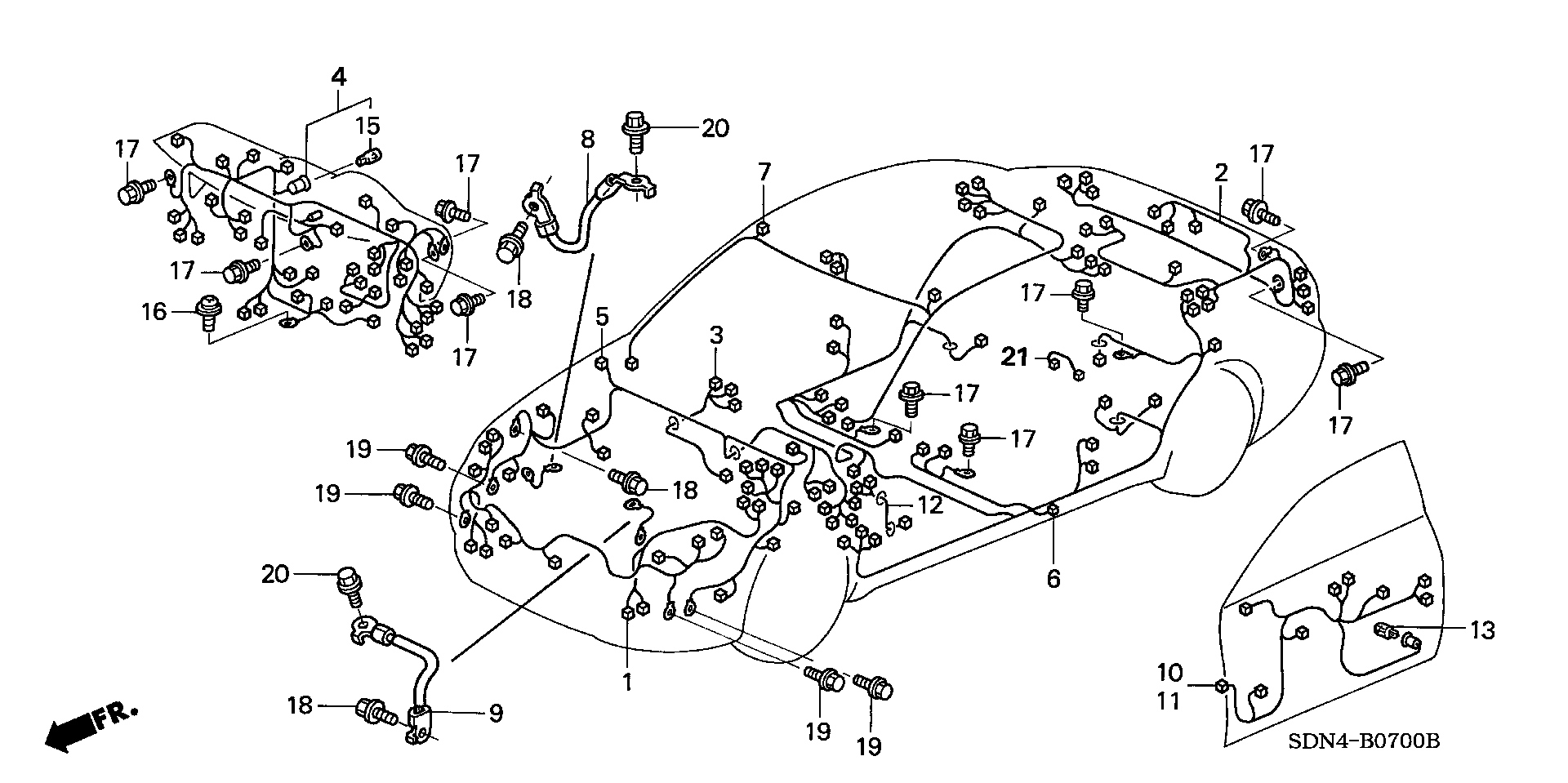 Diagram WIRE HARNESS for your 1986 Honda Civic Hatchback   