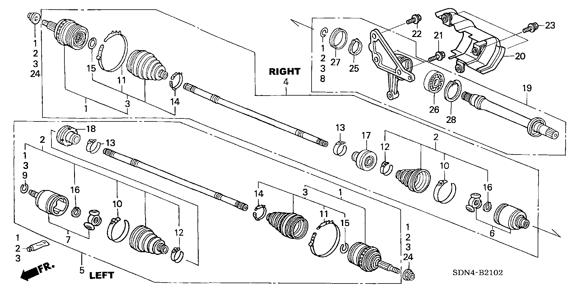 Full size assembly image of DRIVESHAFT (V6) (1/1)