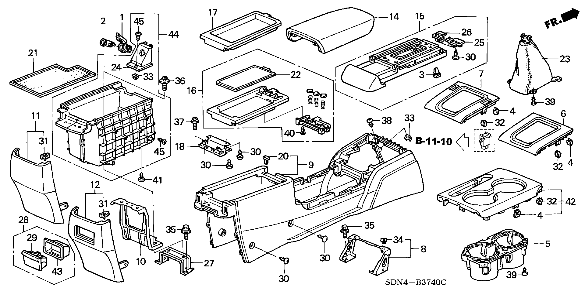 Diagram CONSOLE for your 1986 Honda Civic Hatchback   