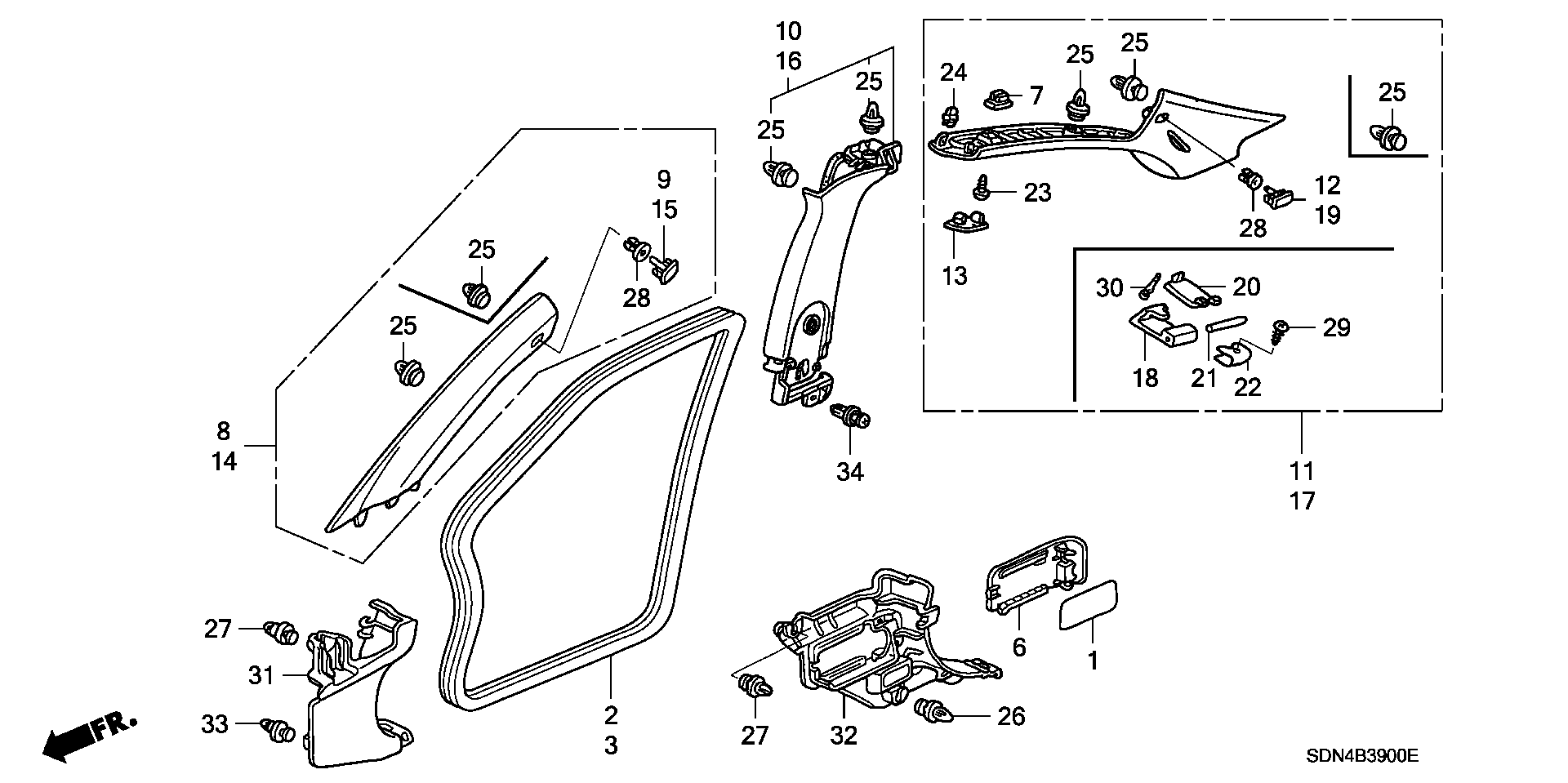 Diagram PILLAR GARNISH for your 1980 Honda Civic Hatchback   