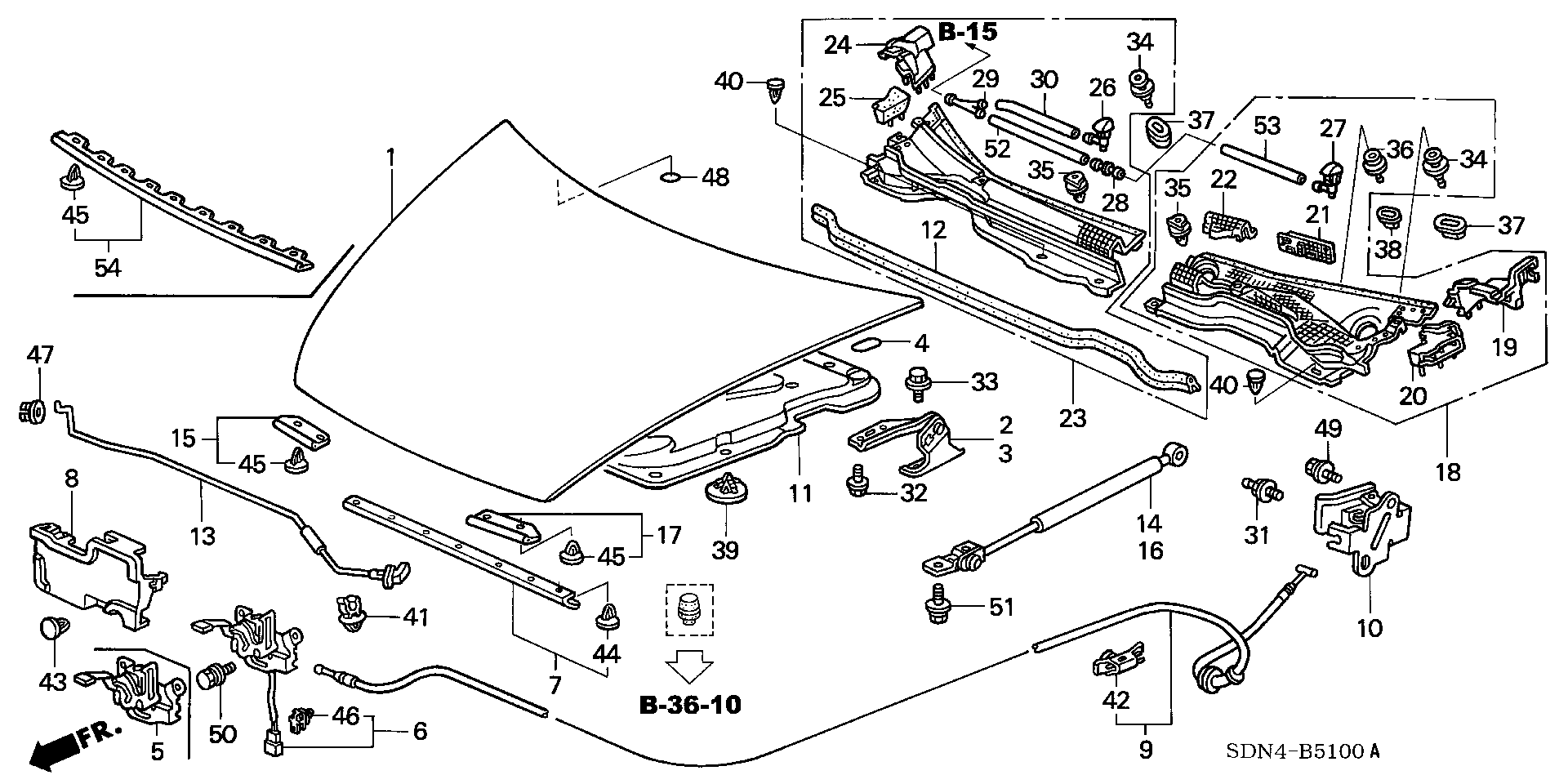 Diagram ENGINE HOOD for your Honda Accord Coupe  