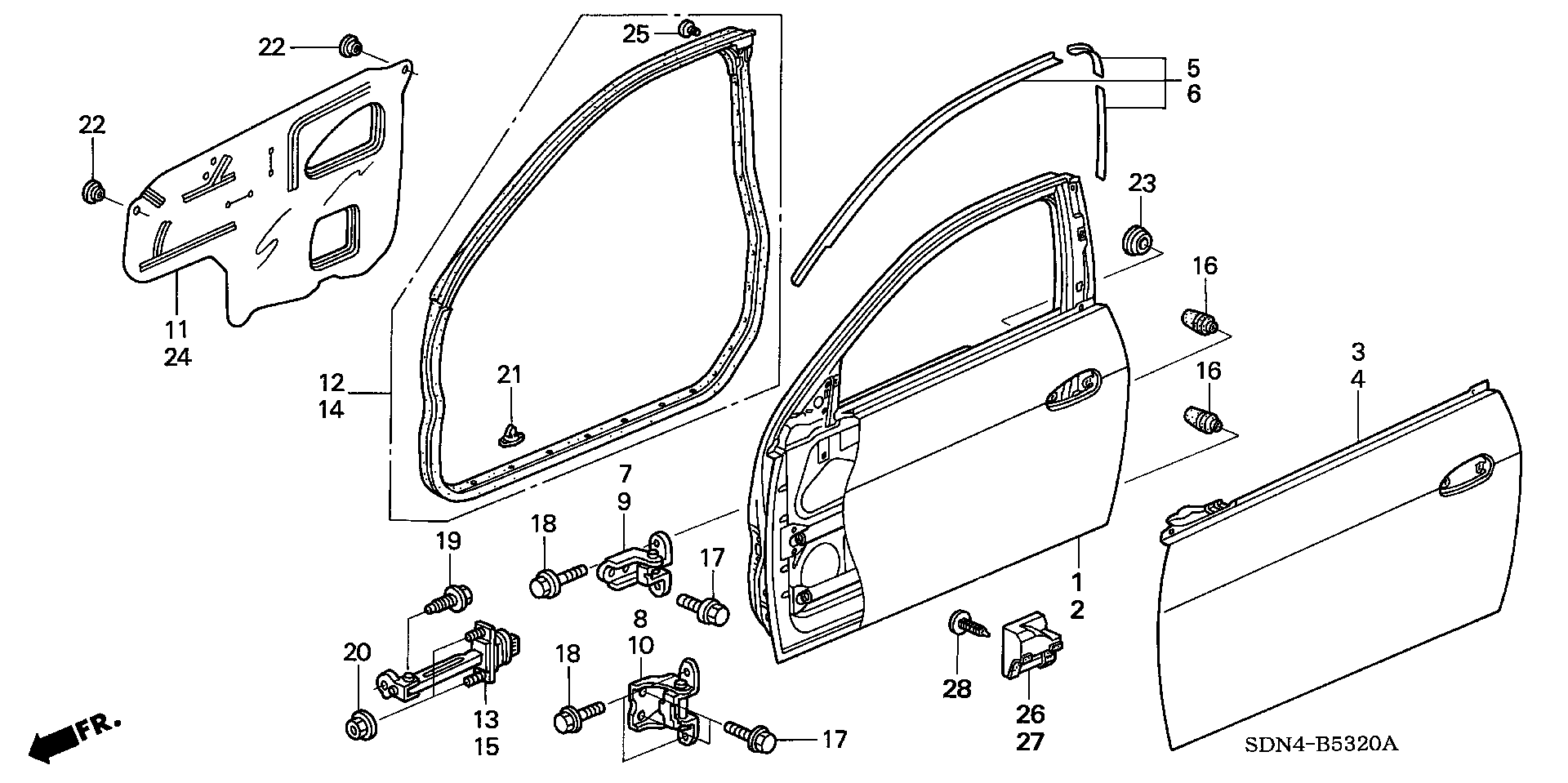 Diagram DOOR PANELS for your 2015 Honda Civic   