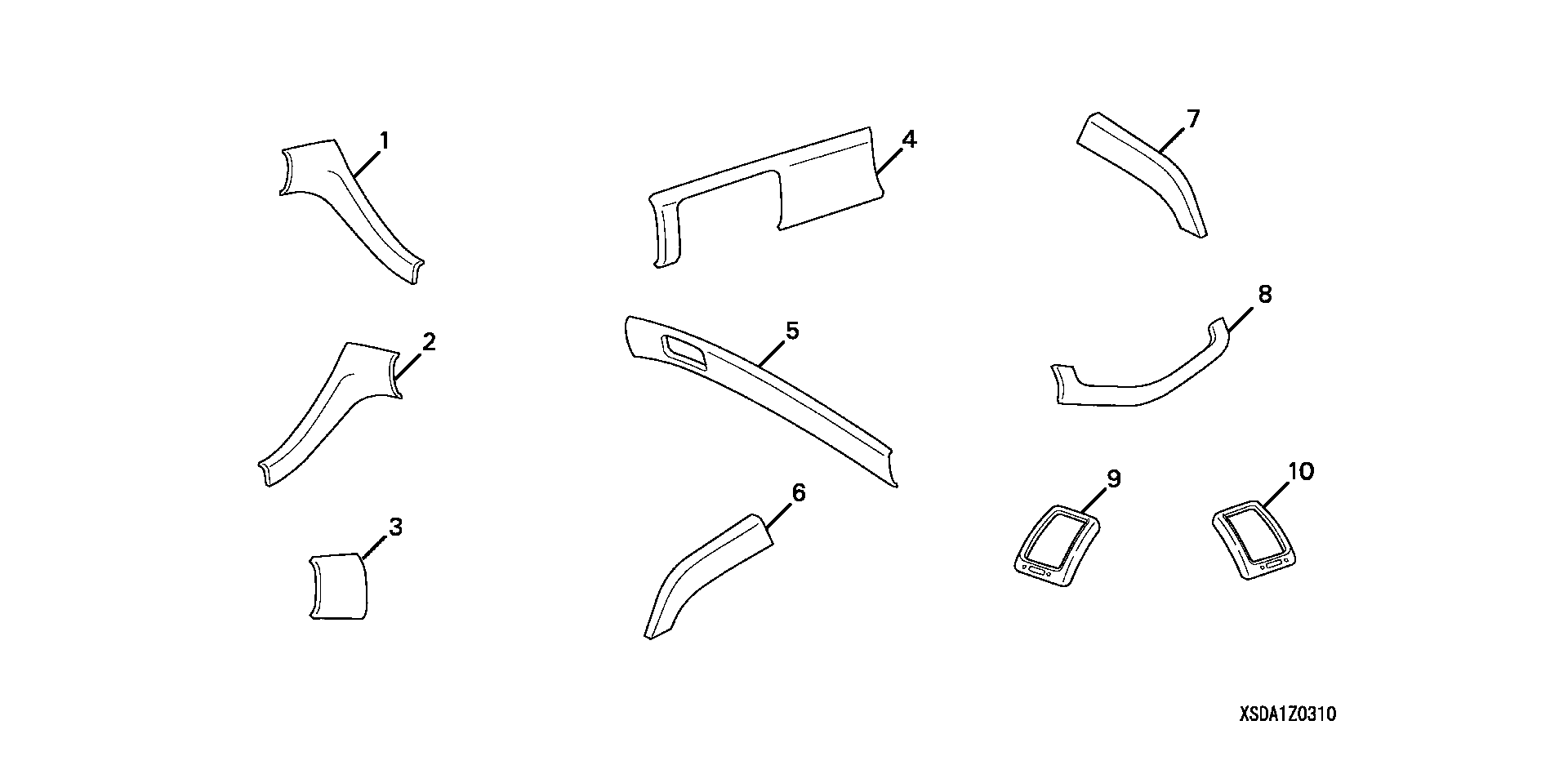 Full size assembly image of INTERIOR TRIM KIT ('06) (WOOD LOOK) (1/1)