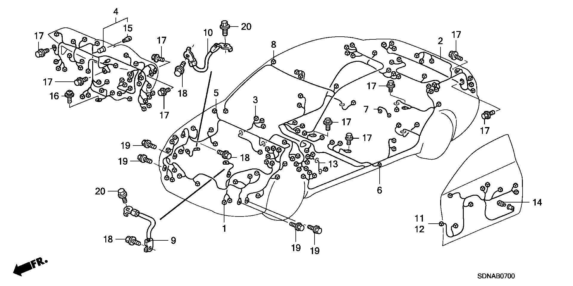 Diagram WIRE HARNESS for your 1986 Honda Civic Hatchback   