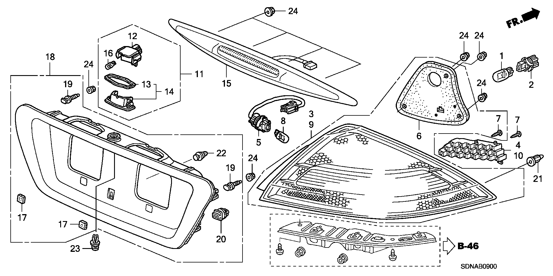 Diagram TAILLIGHT@LICENSE LIGHT for your Honda Accord Coupe  