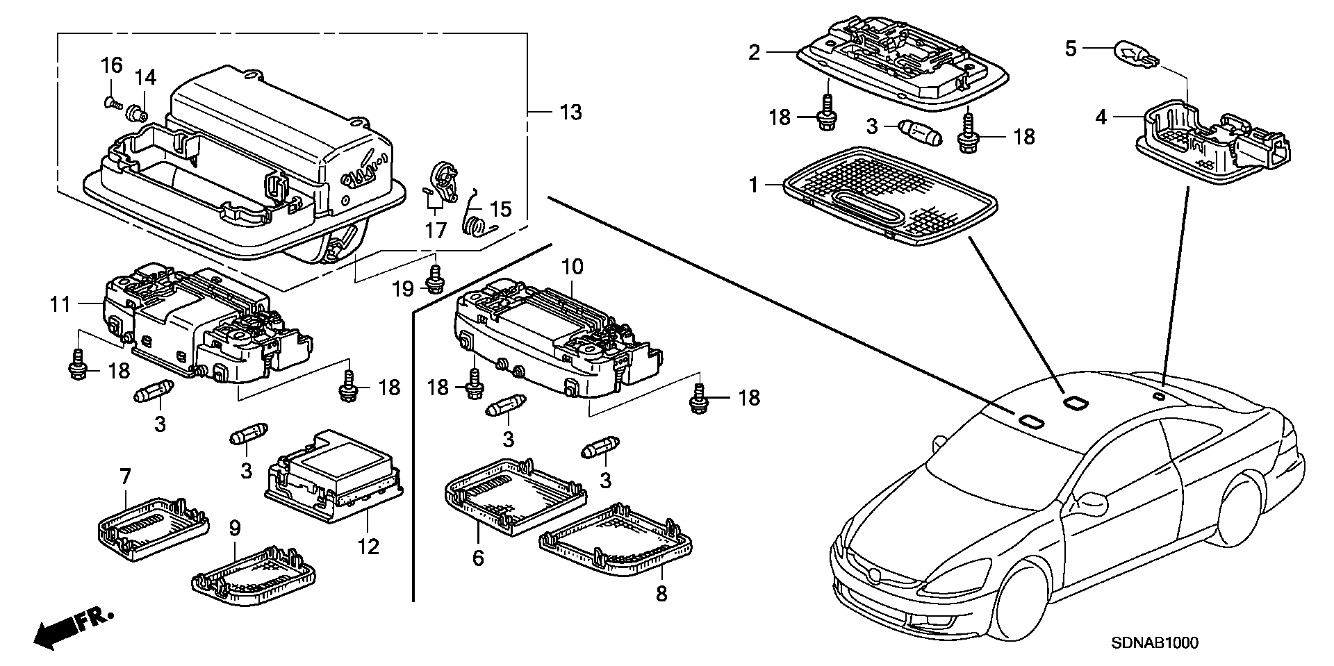 Diagram INTERIOR LIGHT for your Honda Accord Coupe  