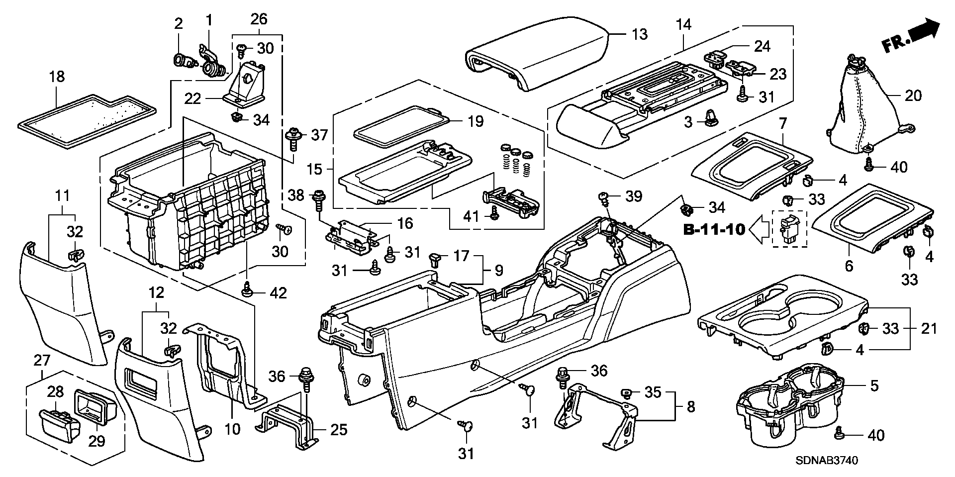 Diagram CONSOLE for your 1986 Honda Civic Hatchback   