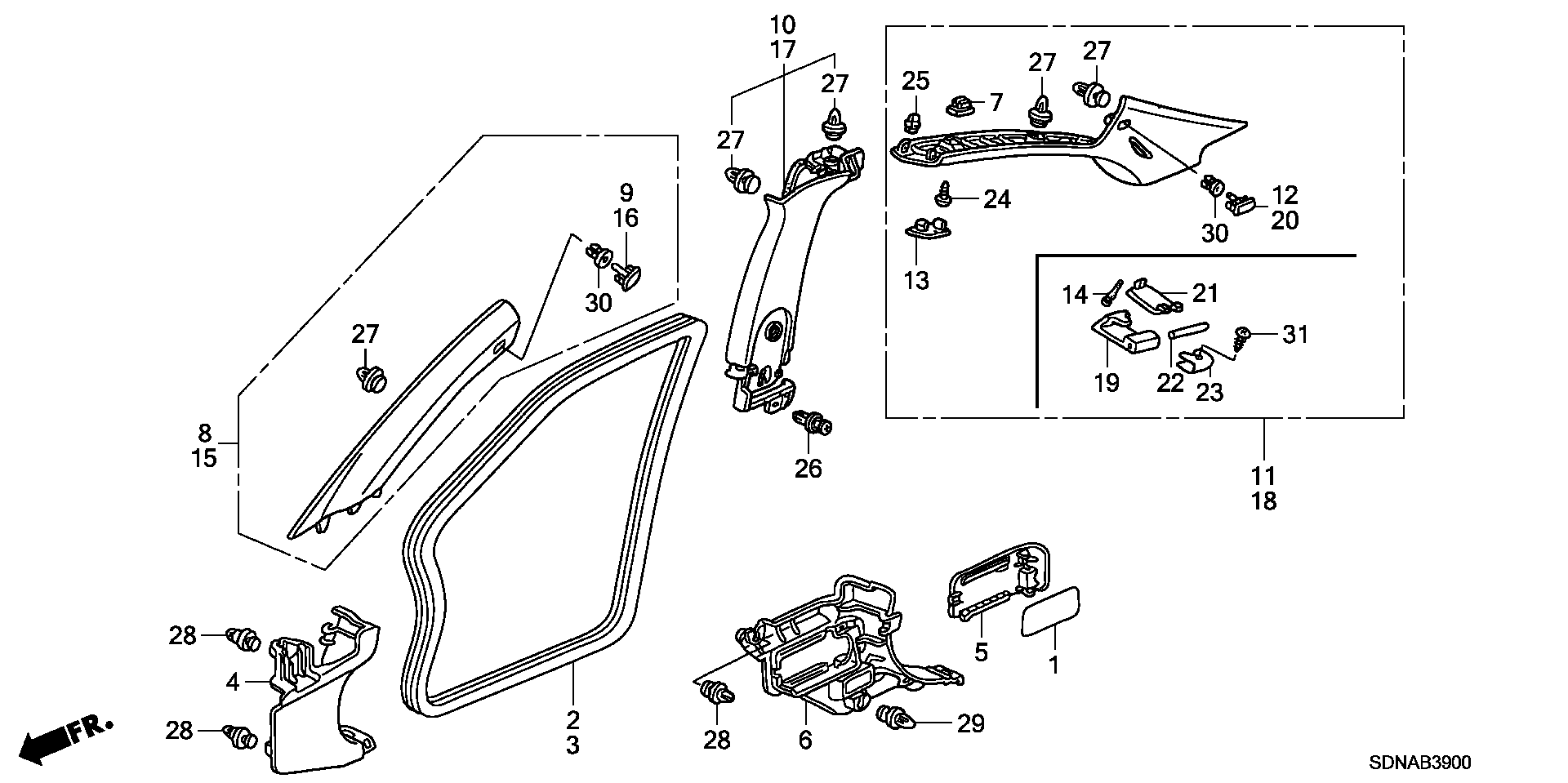 Diagram PILLAR GARNISH for your 1980 Honda Civic Hatchback   