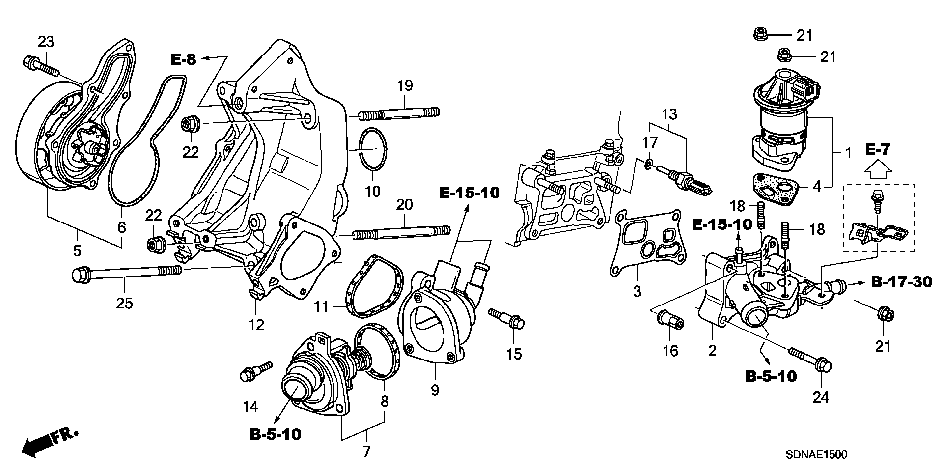 Diagram WATER PUMP@SENSOR (L4) for your 2024 Honda Accord   