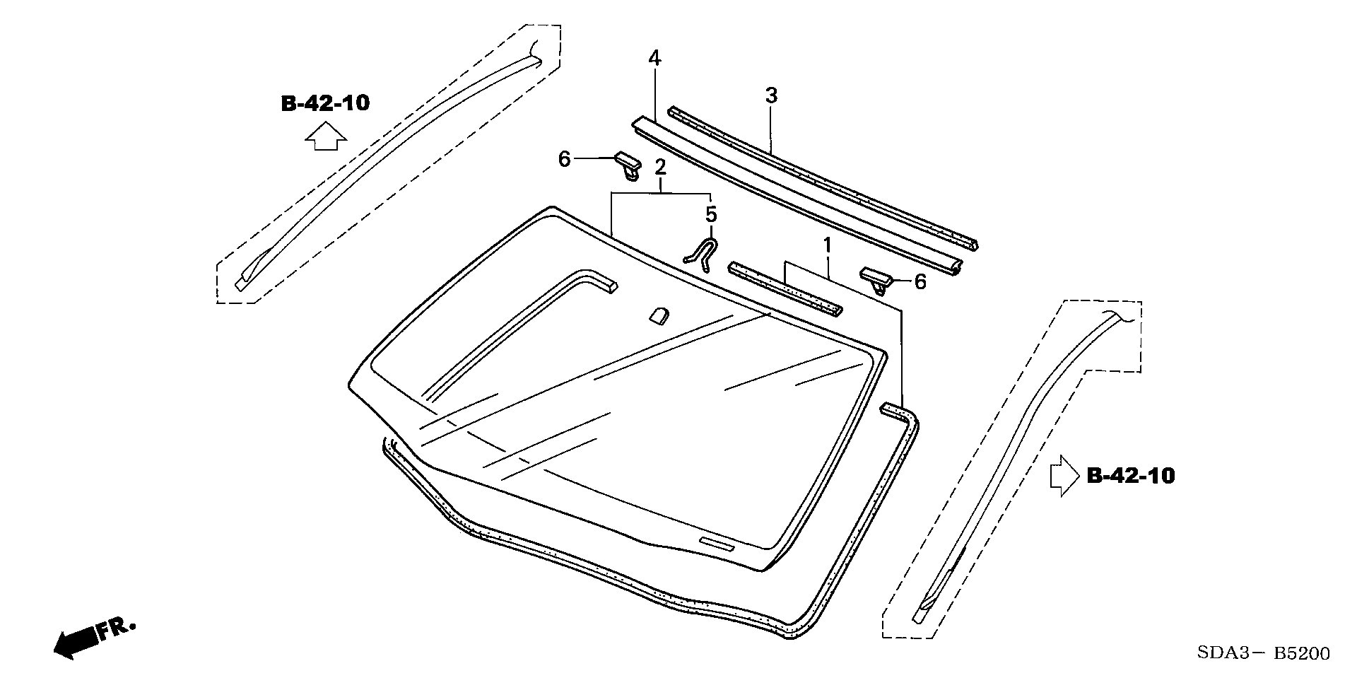 Diagram FRONT WINDSHIELD for your 1981 Honda Civic   