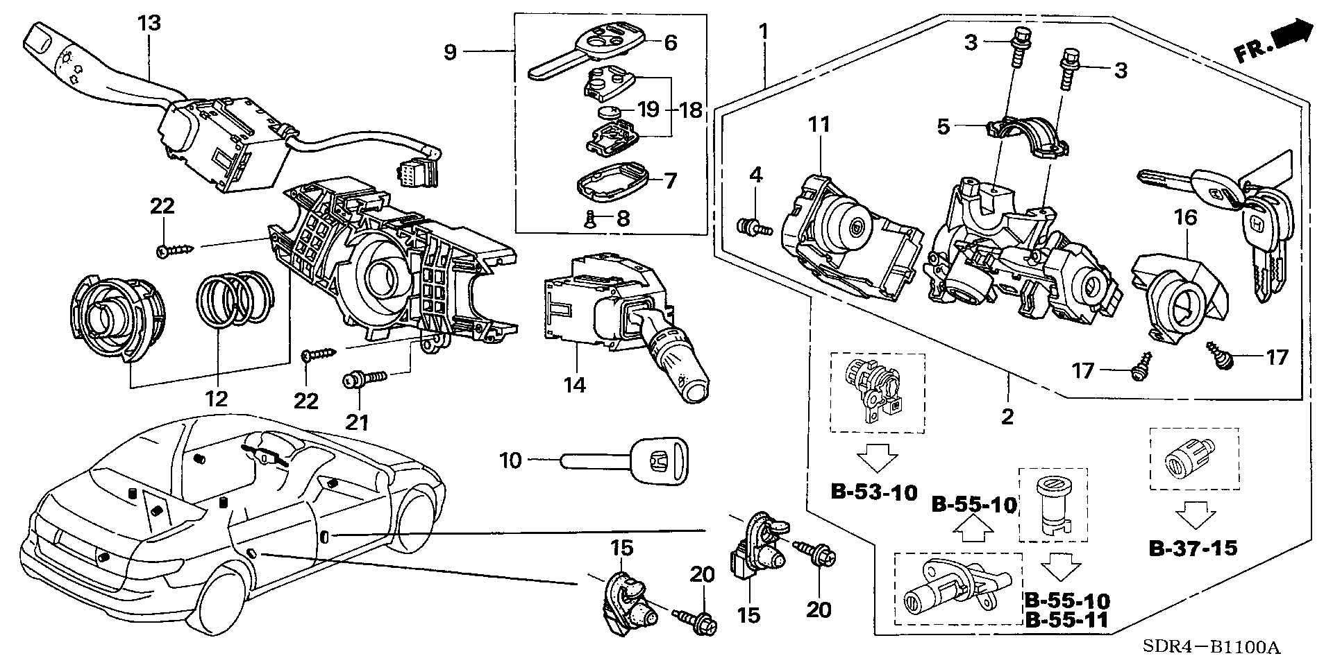 Diagram COMBINATION SWITCH for your 2007 Honda Accord Hybrid NAVIGATION 