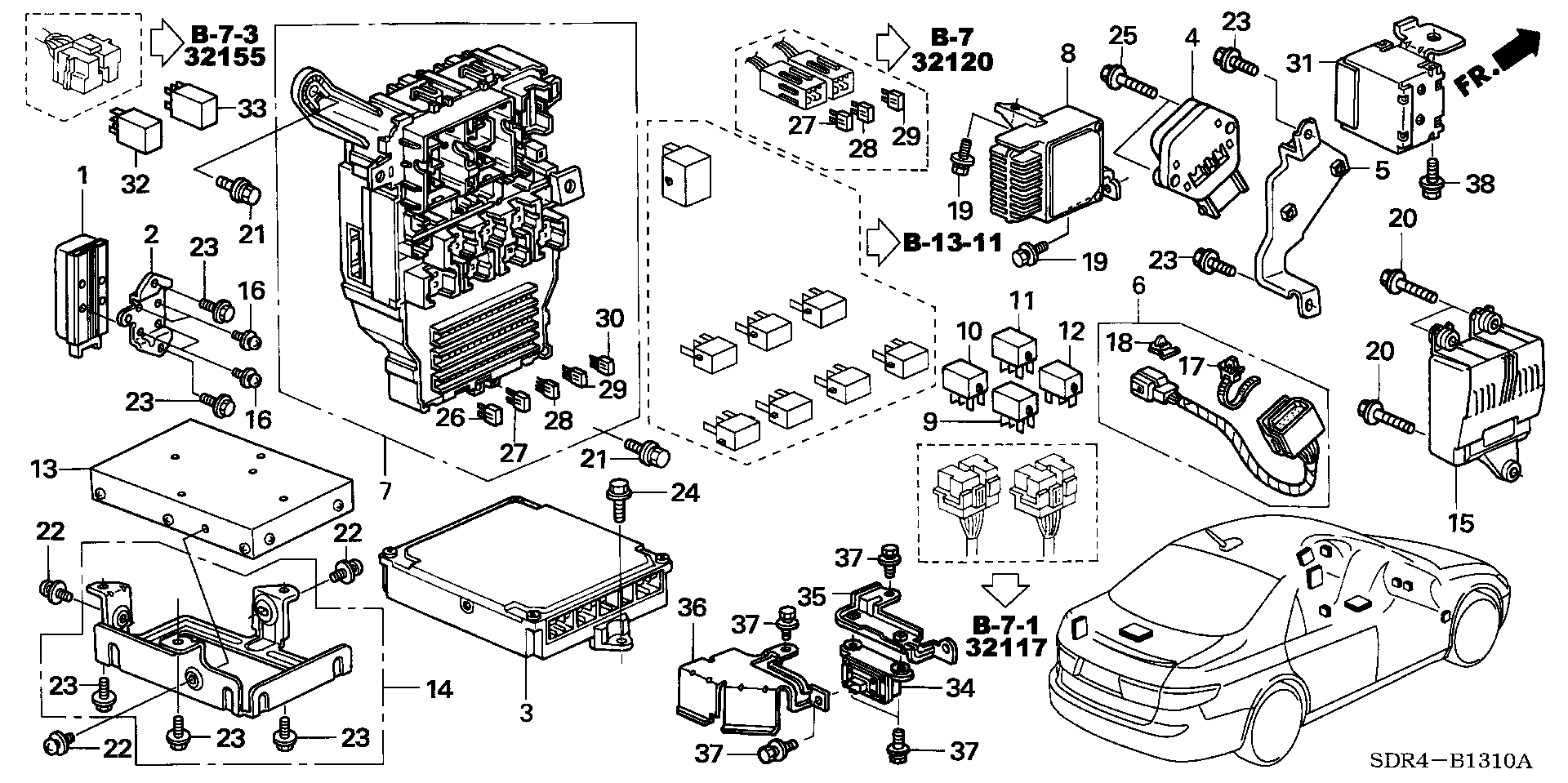 Diagram CONTROL UNIT (CABIN) (1) for your 2007 Honda Accord Hybrid NAVIGATION 