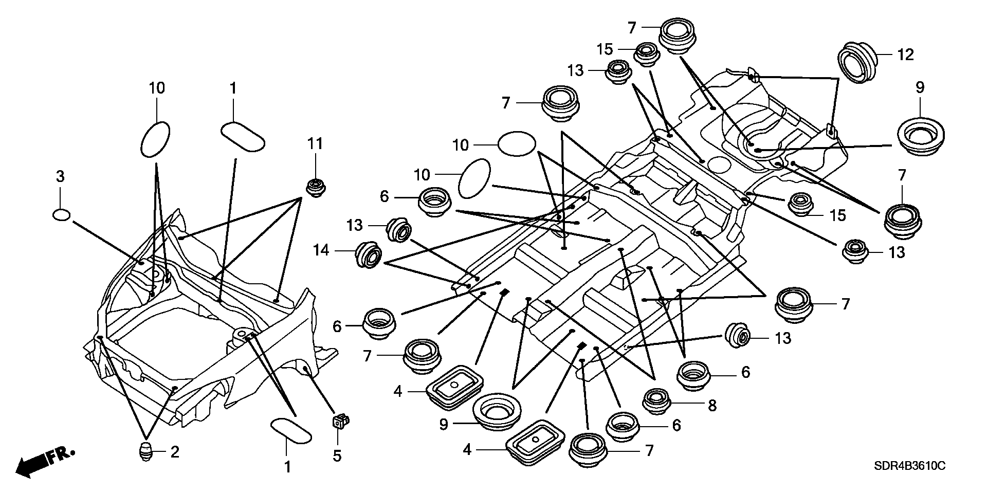 Diagram GROMMET (FR.) for your Honda Accord  