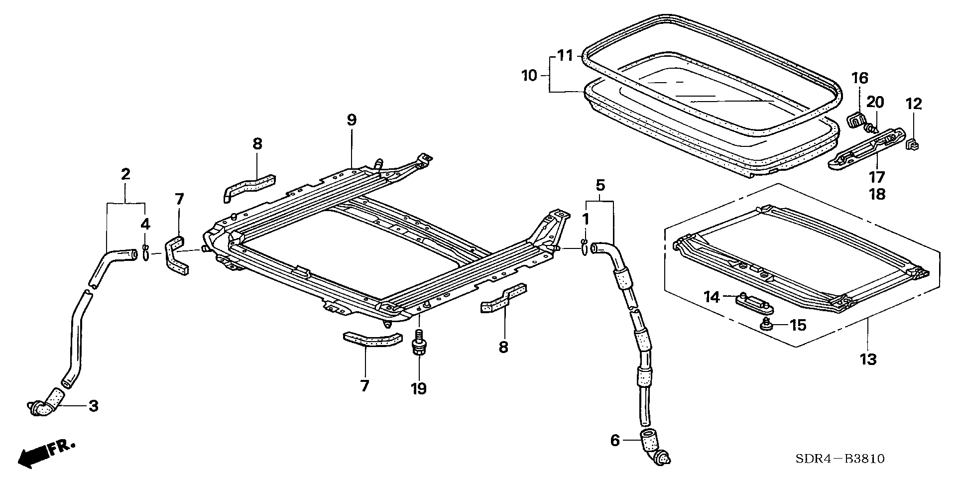 Diagram SLIDING ROOF for your 2008 Honda Pilot   