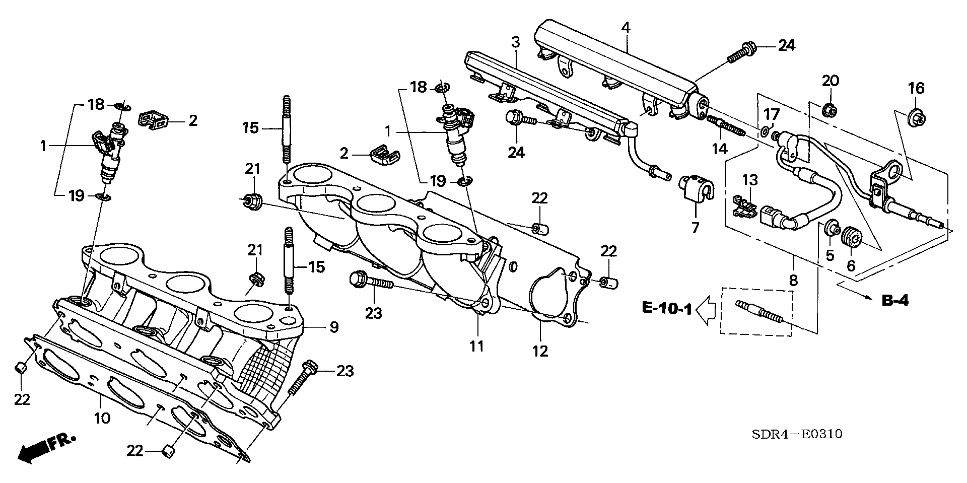 Diagram FUEL INJECTOR for your 2022 Honda Passport  TSPORT 5D 