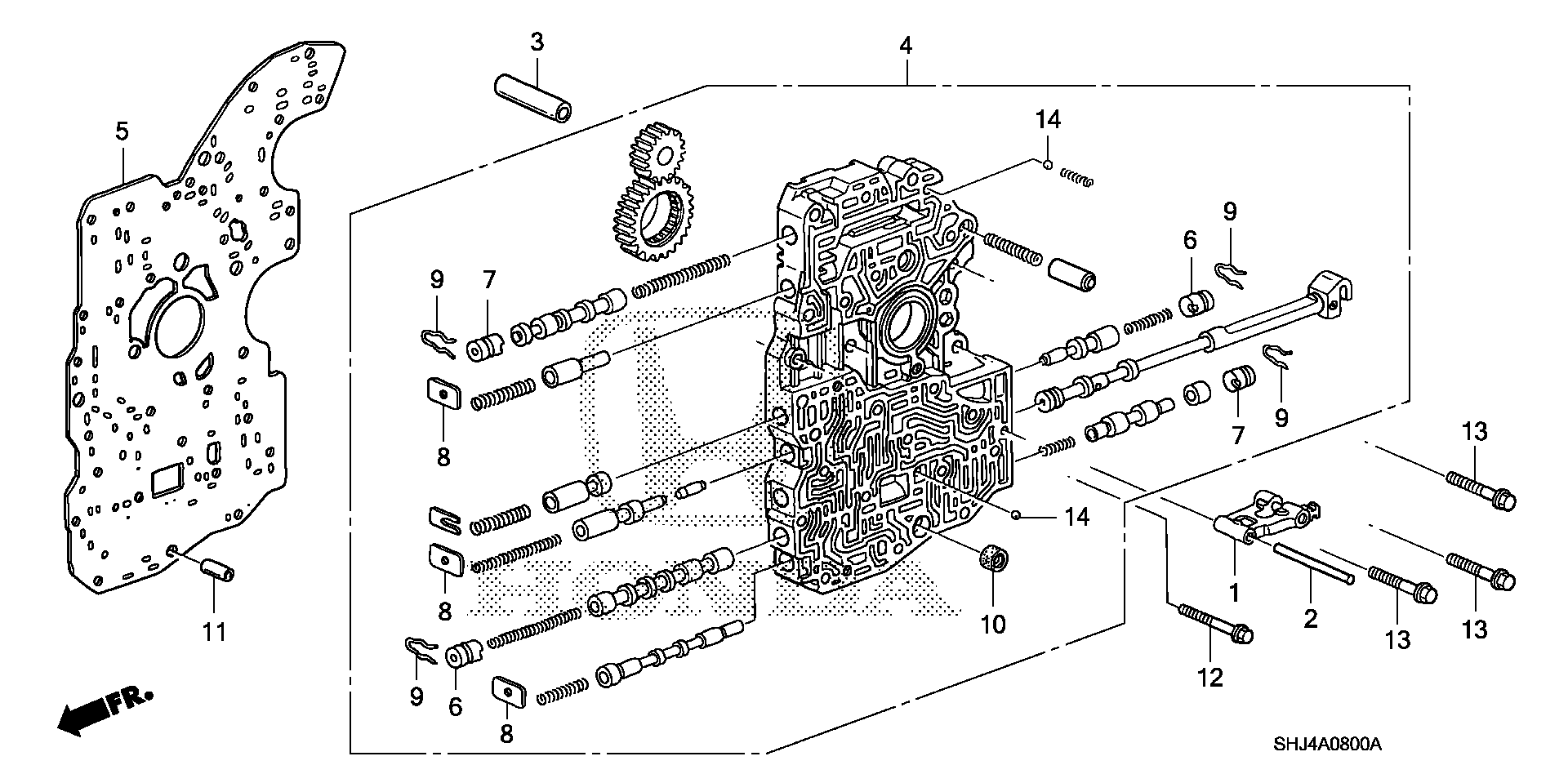 Diagram MAIN VALVE BODY (-'06) for your 2006 Honda Odyssey 3.5L VTEC V6 AT EX 