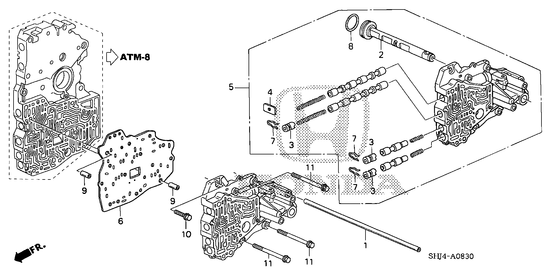 Diagram SERVO BODY (-'06) for your 2006 Honda Odyssey 3.5L VTEC V6 AT EX 