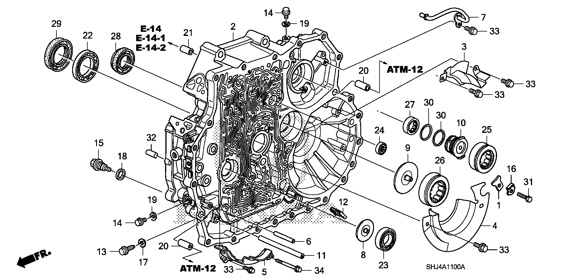 Diagram TORQUE CONVERTER CASE ('07-) for your 2008 Honda Odyssey 3.5L VTEC V6 AT LX 