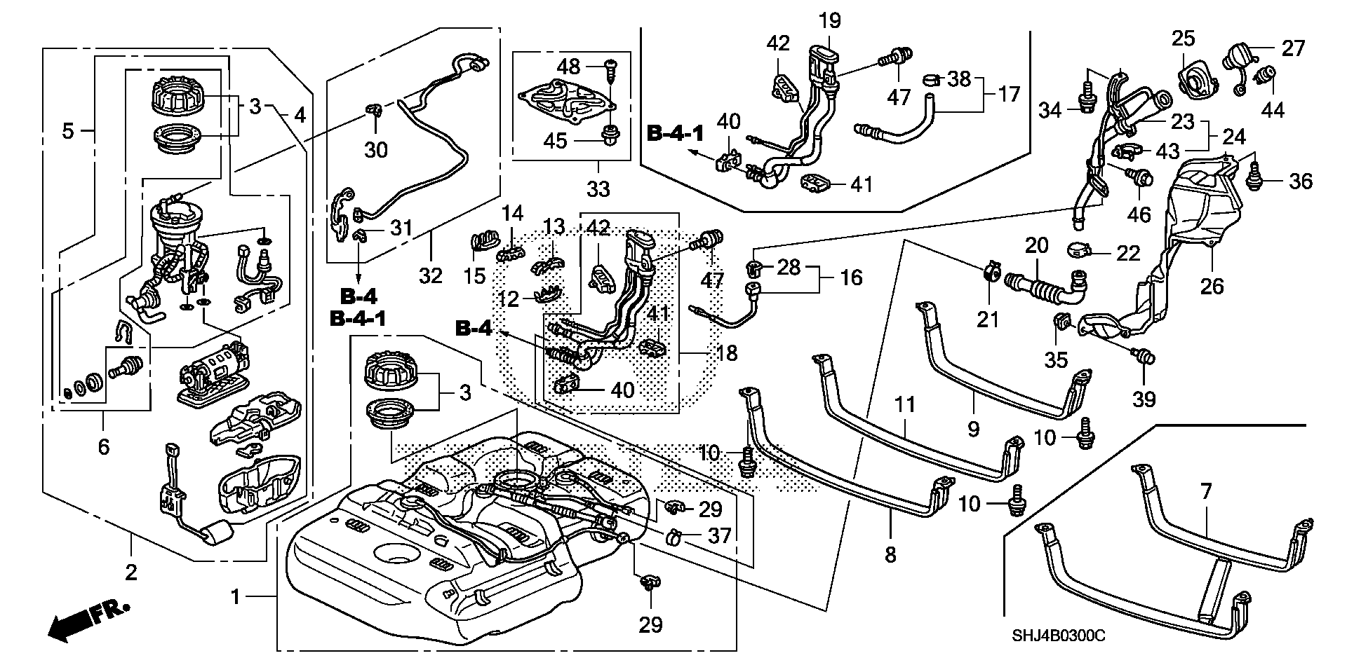 Diagram FUEL TANK for your 1994 Honda Accord Coupe 2.2L MT LX 