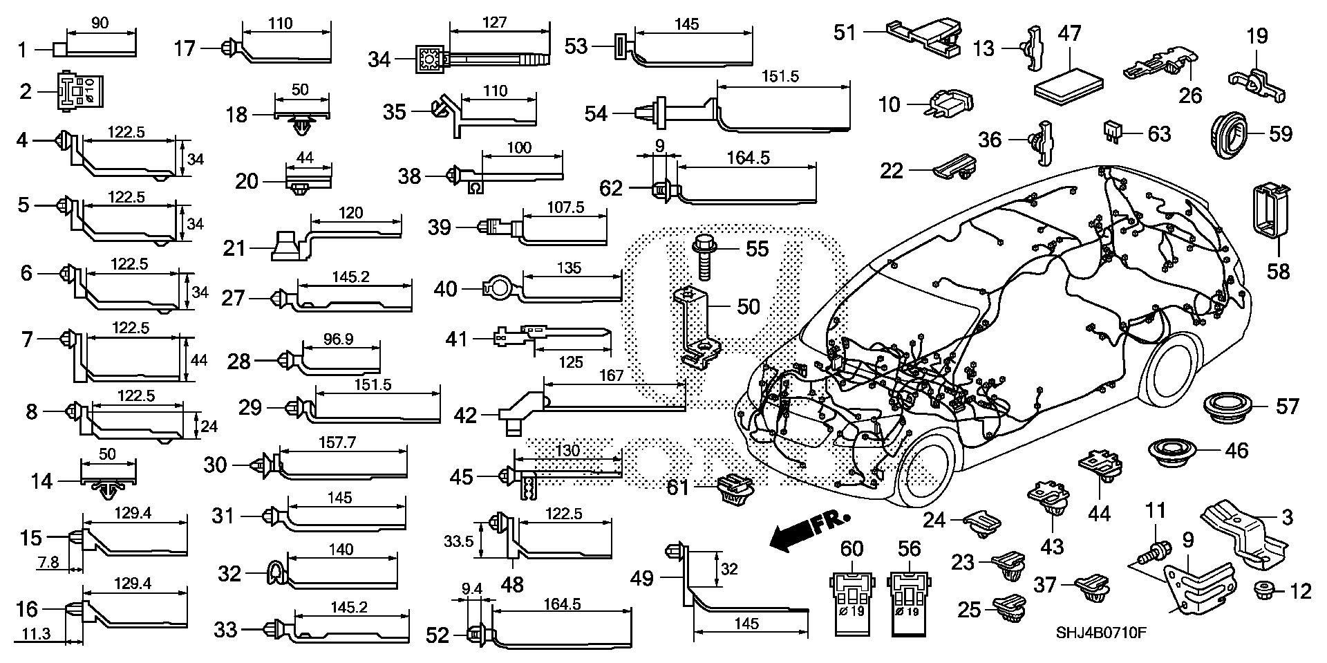 Diagram HARNESS BAND@BRACKET for your Honda