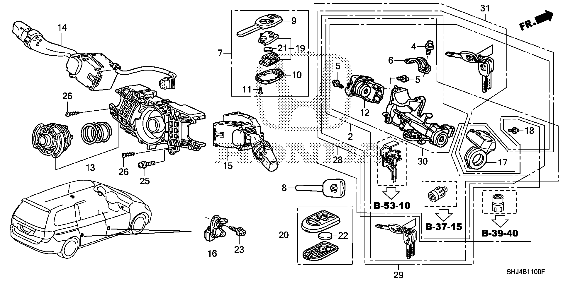 Diagram COMBINATION SWITCH for your Honda Odyssey  