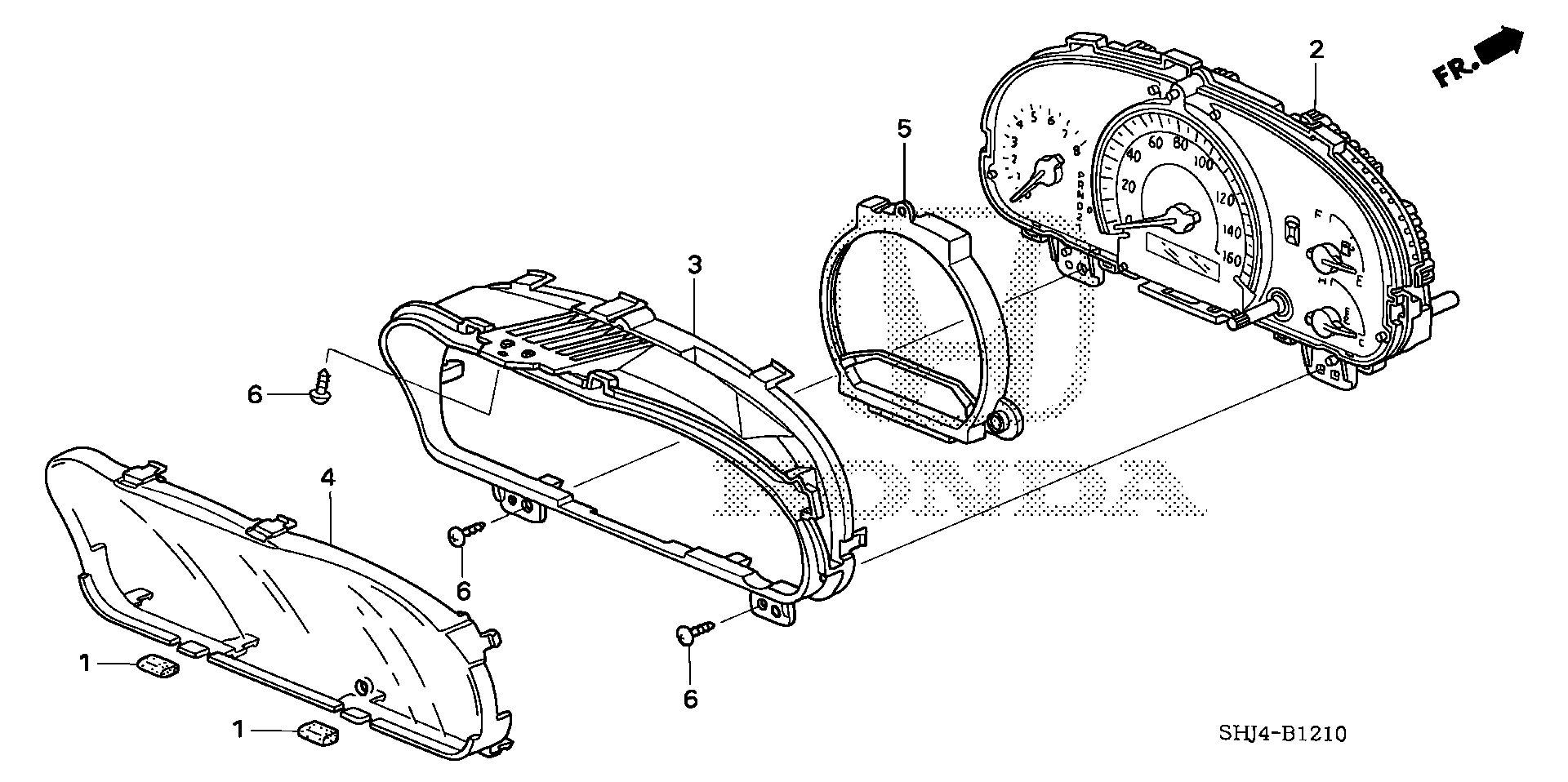 Diagram METER COMPONENTS for your 2010 Honda Odyssey 3.5L VTEC V6 AT EX 