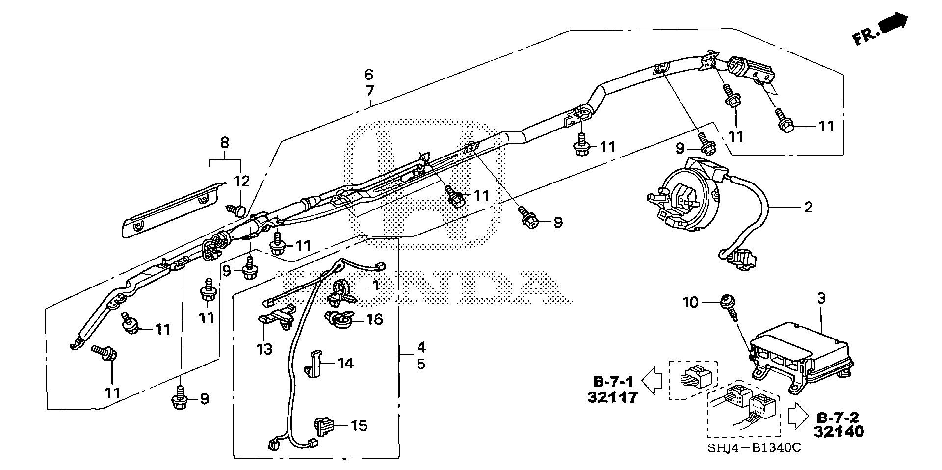 Diagram SRS UNIT (-'07) for your 2005 Honda Odyssey 3.5L VTEC V6 AT LX 