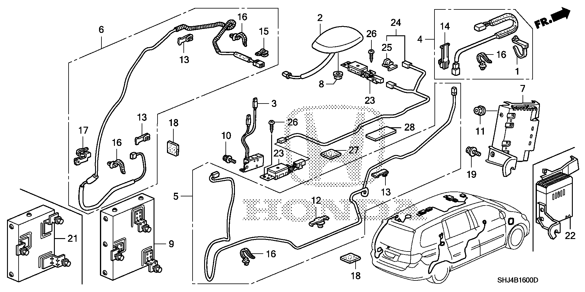 Diagram RADIO ANTENNA for your 2007 Honda Odyssey 3.5L VTEC V6 AT EX 