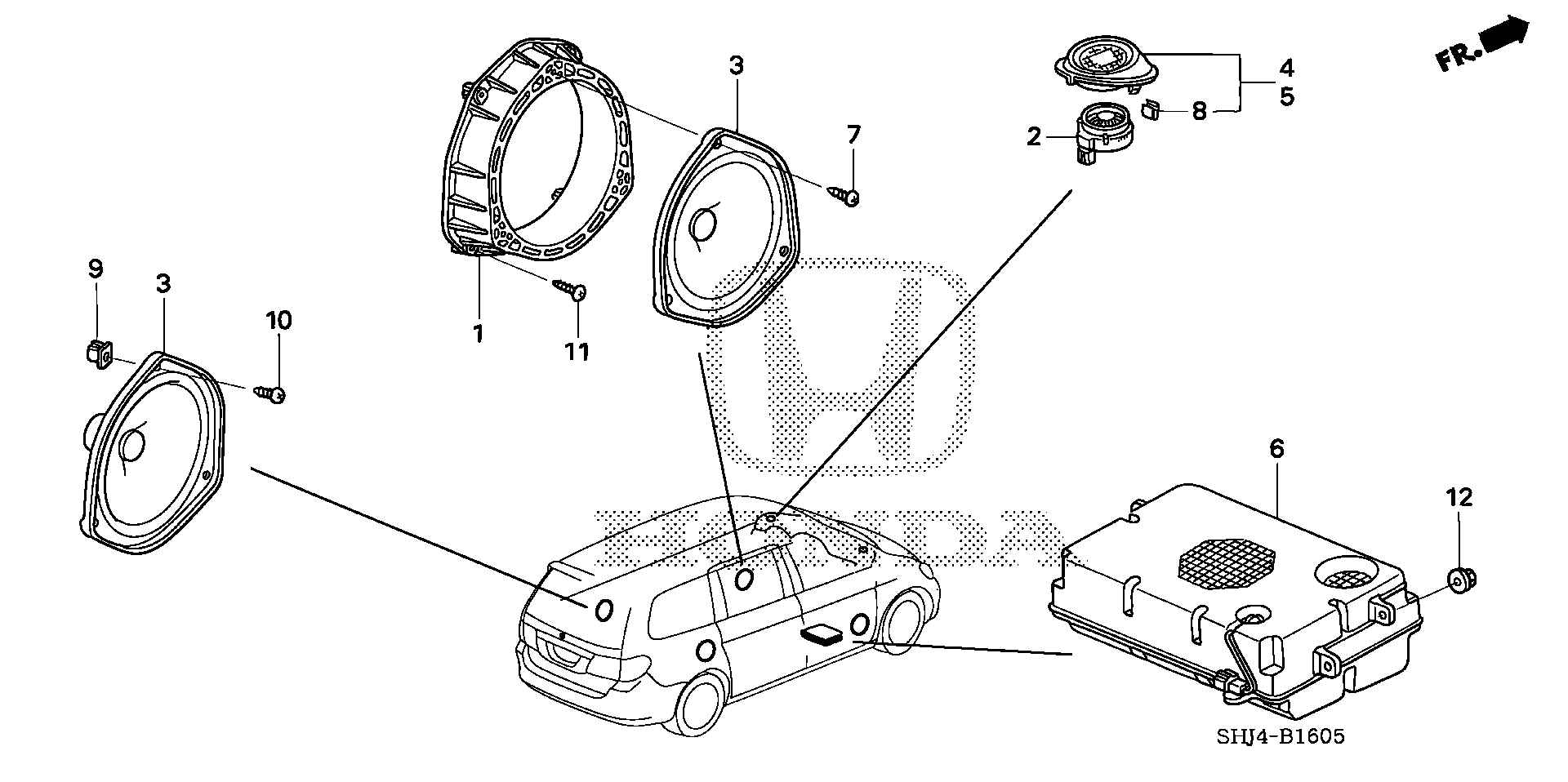 Diagram SPEAKER for your 2006 Honda Odyssey 3.5L VTEC V6 AT EX 