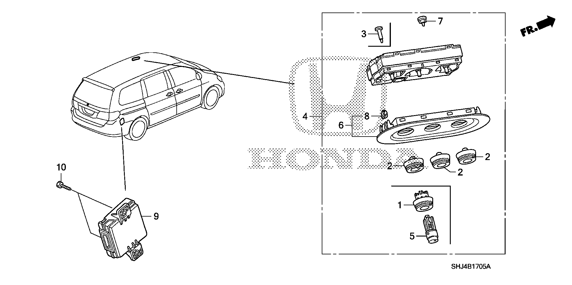 Full size assembly image of HEATER CONTROL (RR.) (1/1)