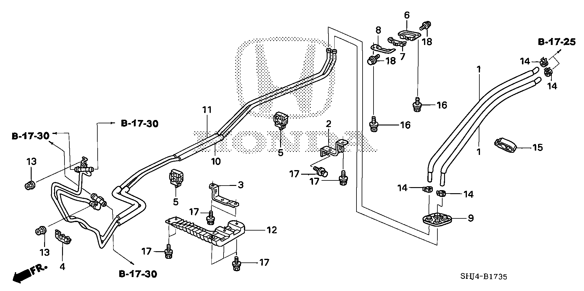 Diagram REAR WATER HOSE for your Honda Odyssey  