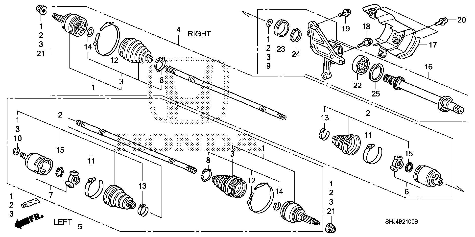 Diagram DRIVESHAFT@HALF SHAFT for your 2024 Honda Pilot   