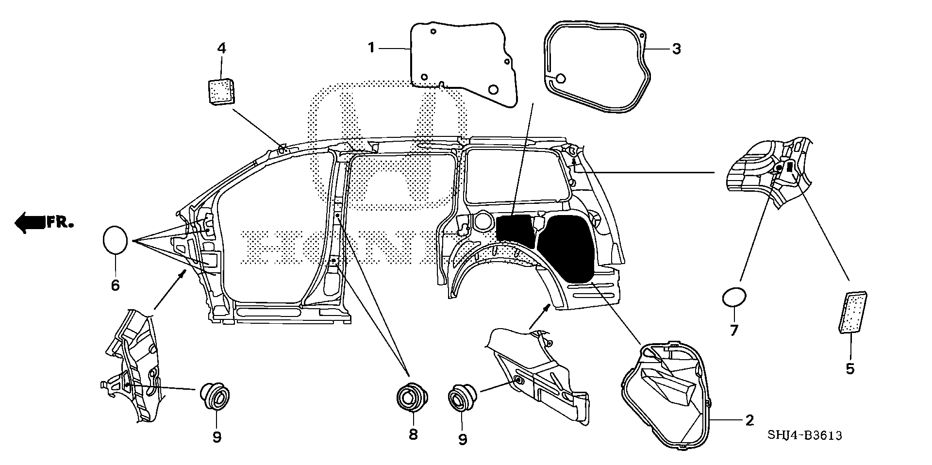 Diagram GROMMET (SIDE) for your 2009 Honda Odyssey 3.5L i-VTEC V6 AT TOUR 