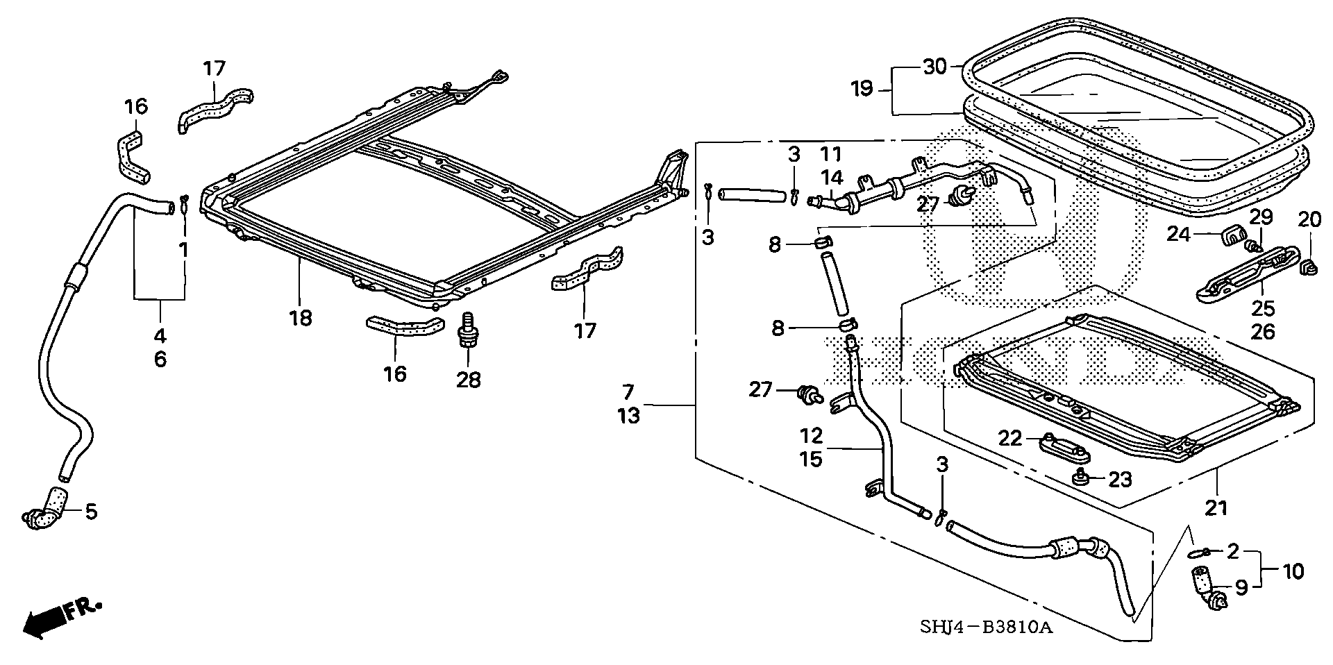 Diagram SLIDING ROOF for your 2018 Honda Pilot   