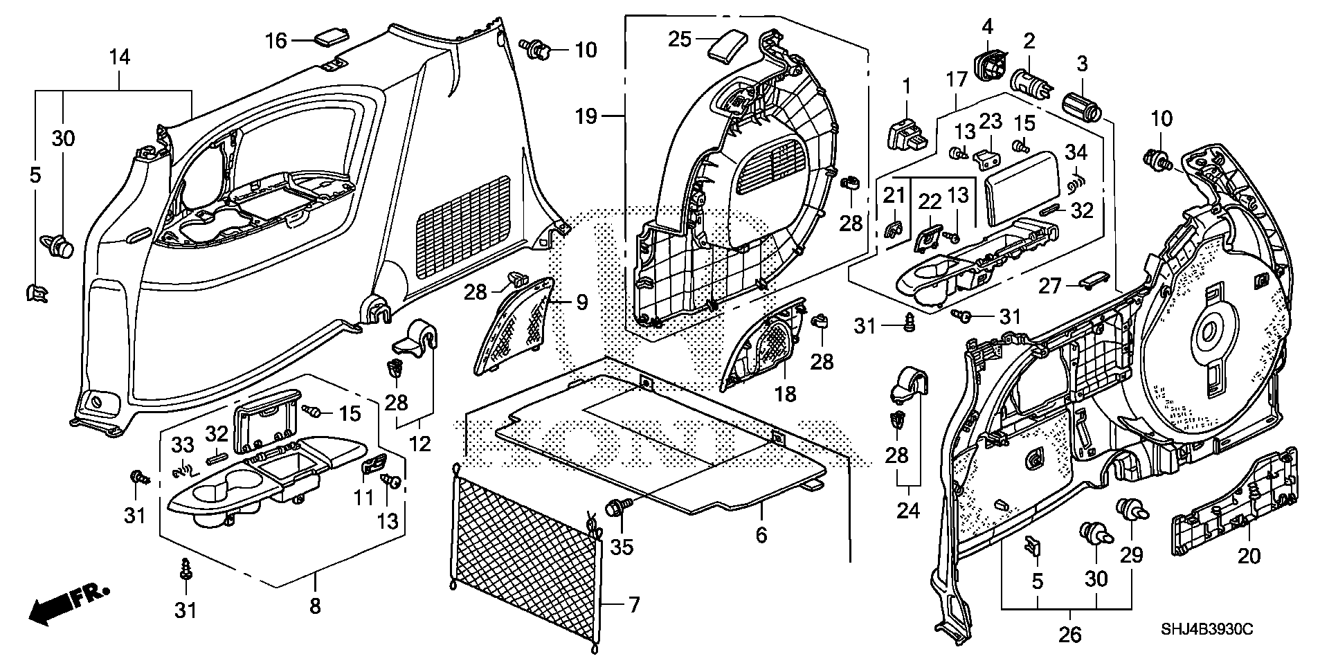 Diagram SIDE LINING for your 2015 Honda CR-Z HYBRID AT Base 