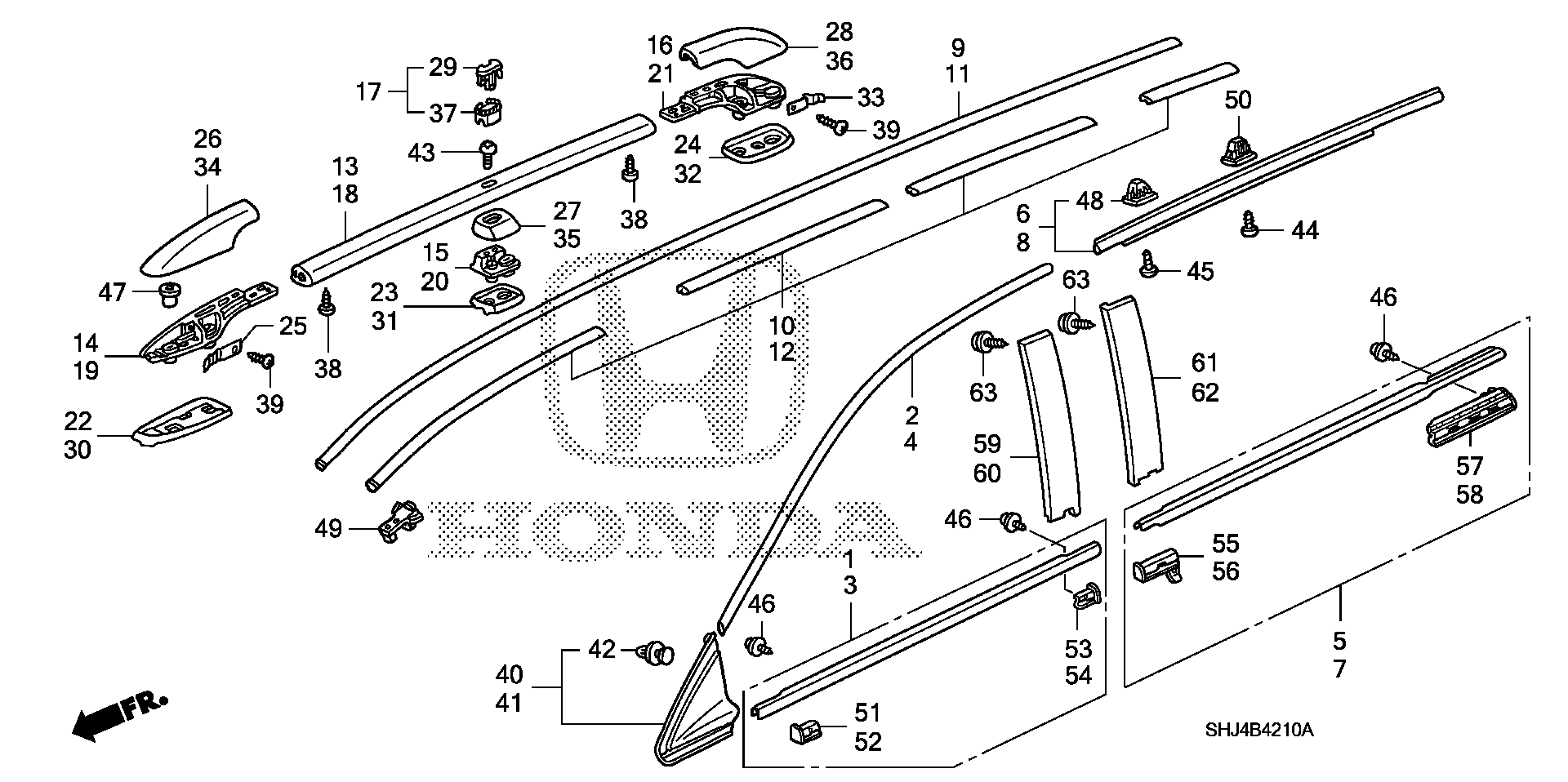 Diagram MOLDING for your 2006 Honda Odyssey 3.5L VTEC V6 AT EX 