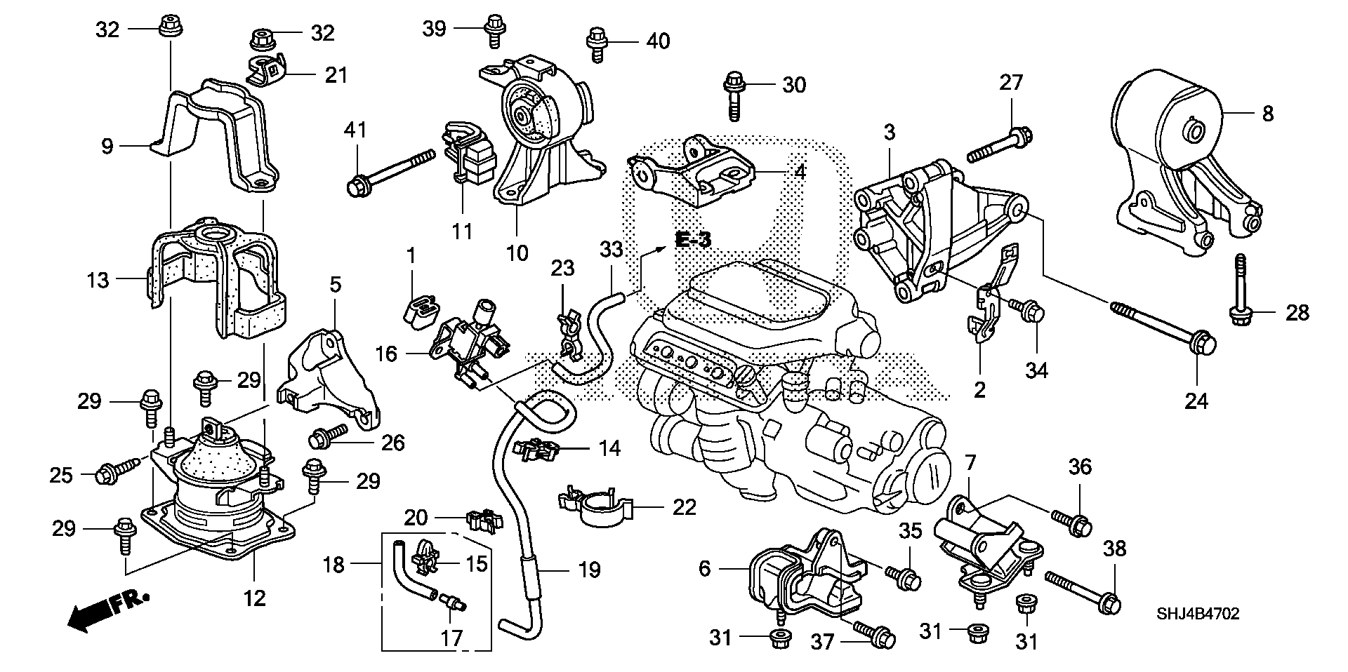 Diagram ENGINE MOUNTS ('07-) (1) for your 2006 Honda Odyssey 3.5L VTEC V6 AT EX 