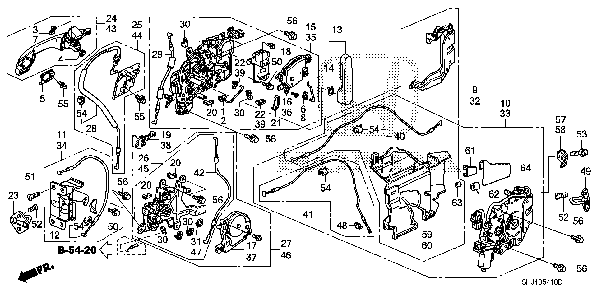 Diagram SLIDE DOOR LOCKS@OUTER HANDLE for your Honda