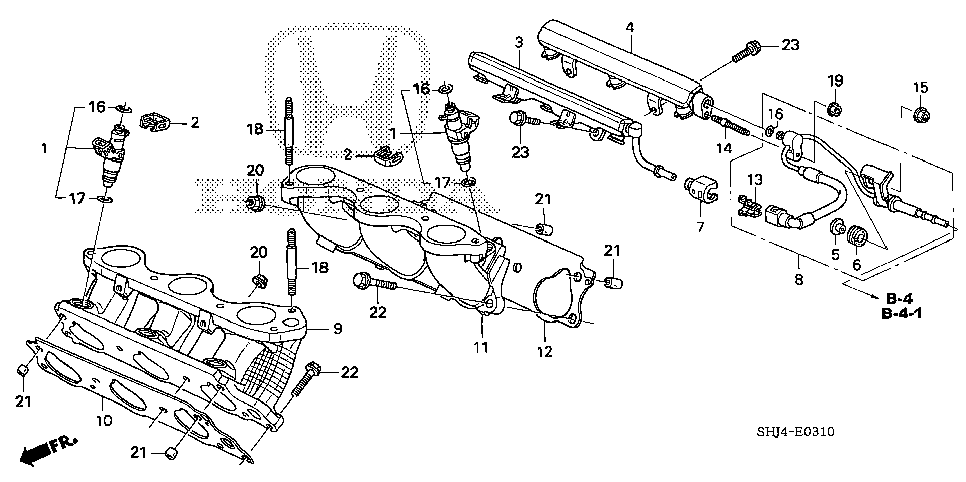 Diagram FUEL INJECTOR (1) for your 2006 Honda Odyssey 3.5L VTEC V6 AT EX 