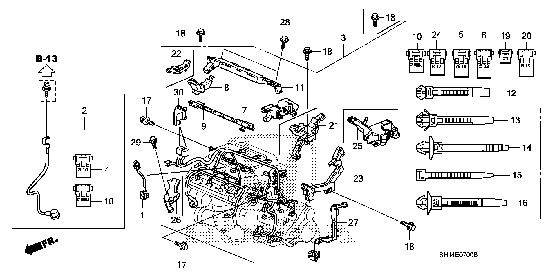 Diagram ENGINE WIRE HARNESS for your Honda Odyssey  