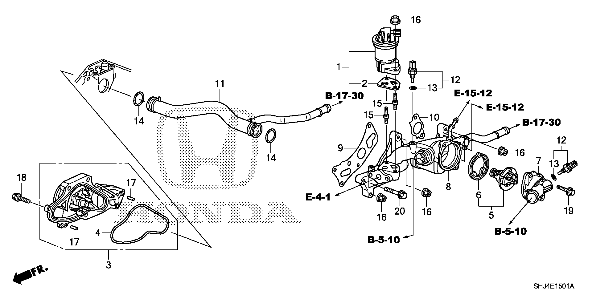 Diagram WATER PUMP (2) for your 2014 Honda Accord   