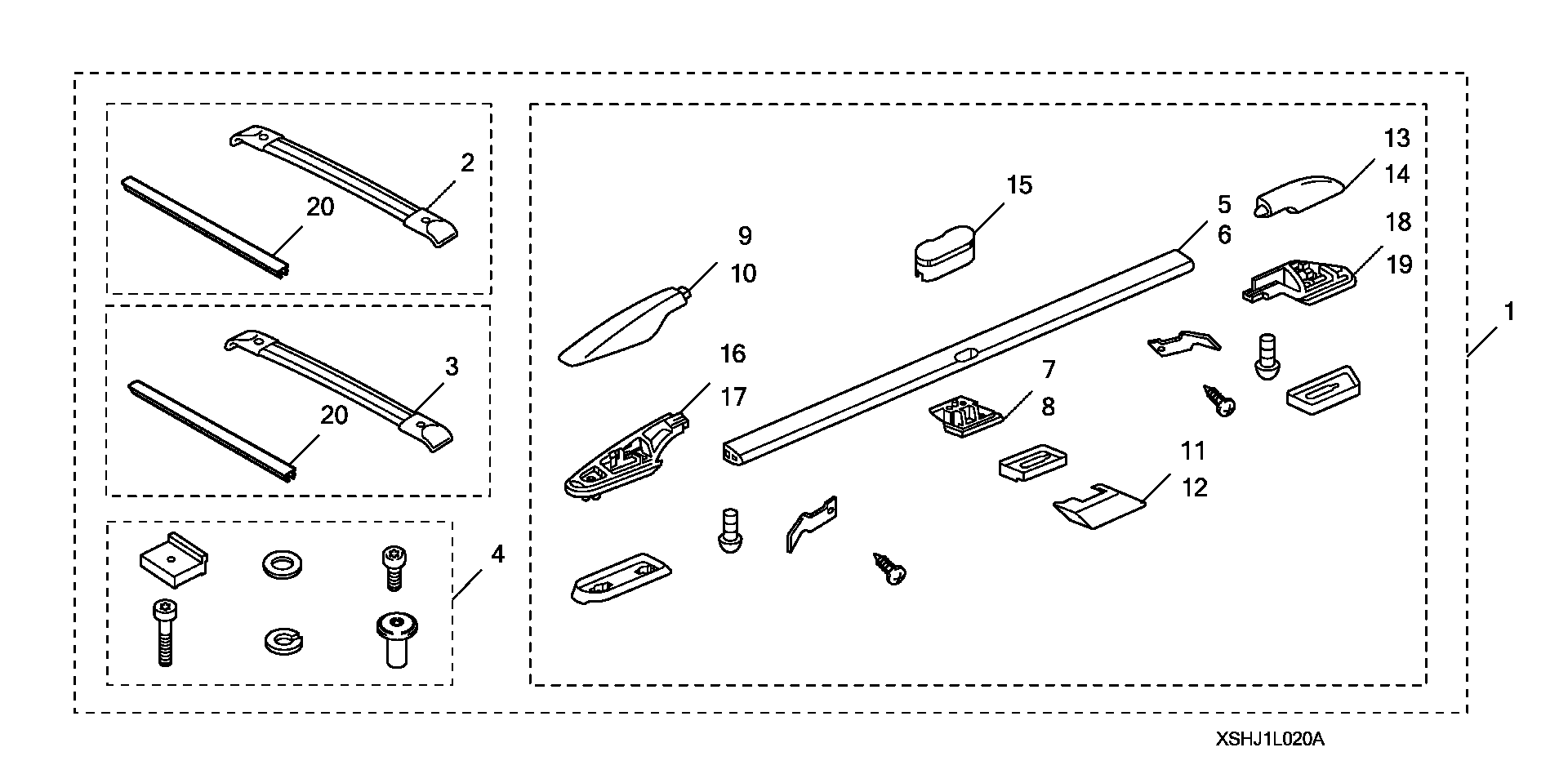 Diagram ROOF RACK for your Honda