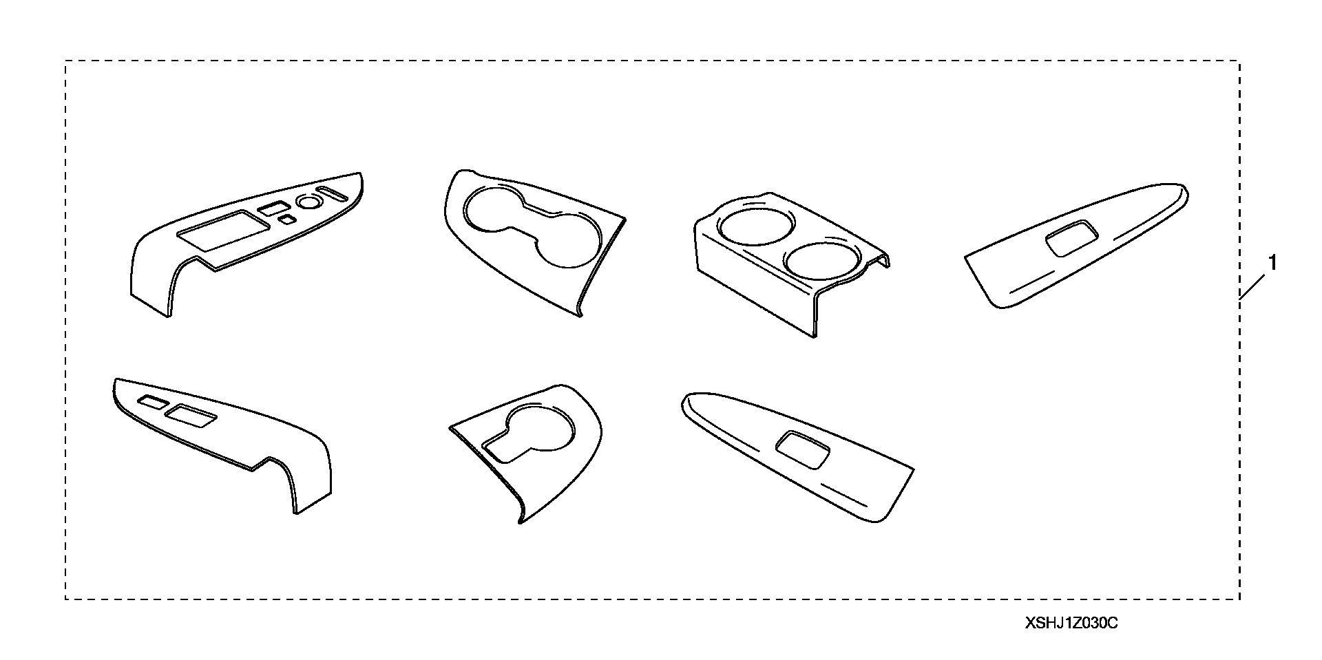 Full size assembly image of WINDOW SWITCH@CUP HOLDER KIT (1/1)