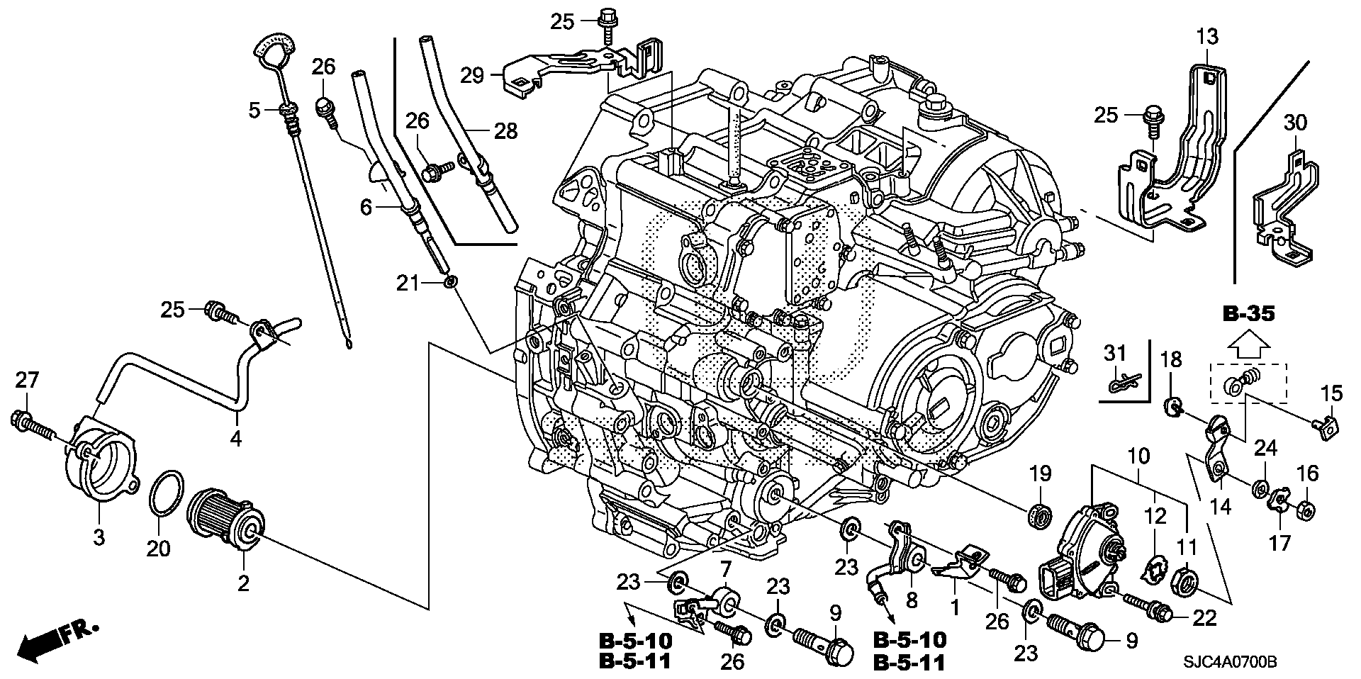 Diagram OIL LEVEL GAUGE@POSITION SENSOR for your Honda