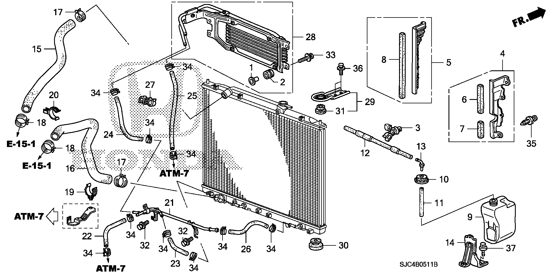 Diagram RADIATOR HOSE (2) for your 1990 Honda Accord Coupe 2.2L AT LX 